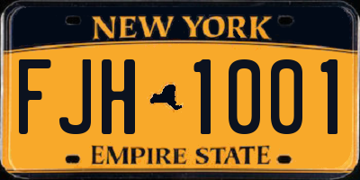 NY license plate FJH1001