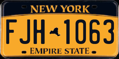 NY license plate FJH1063
