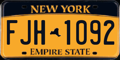 NY license plate FJH1092