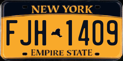 NY license plate FJH1409