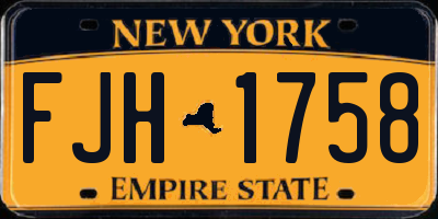 NY license plate FJH1758