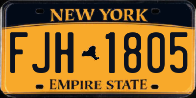 NY license plate FJH1805