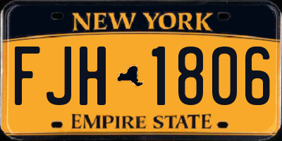 NY license plate FJH1806