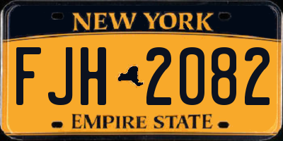 NY license plate FJH2082