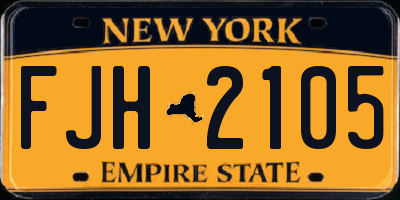 NY license plate FJH2105