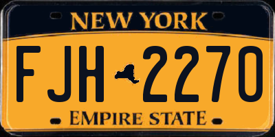 NY license plate FJH2270