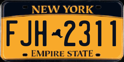 NY license plate FJH2311
