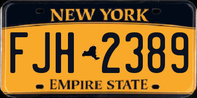 NY license plate FJH2389
