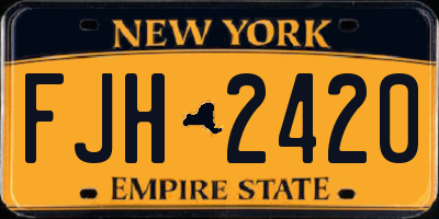 NY license plate FJH2420