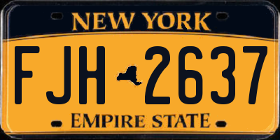 NY license plate FJH2637