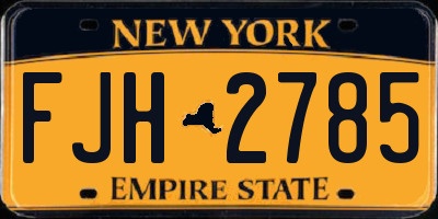 NY license plate FJH2785