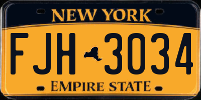 NY license plate FJH3034