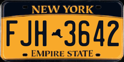 NY license plate FJH3642