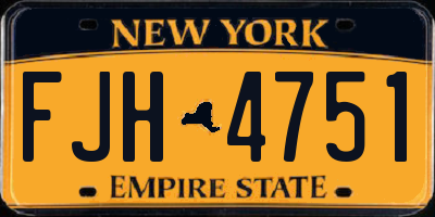 NY license plate FJH4751