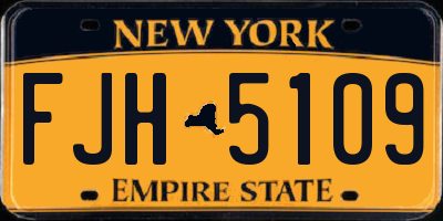 NY license plate FJH5109