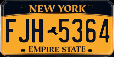 NY license plate FJH5364