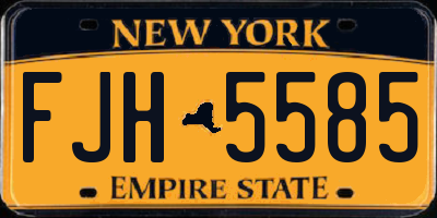 NY license plate FJH5585