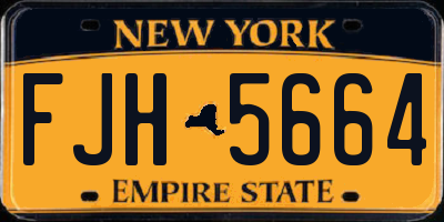 NY license plate FJH5664