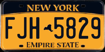 NY license plate FJH5829