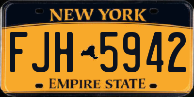 NY license plate FJH5942