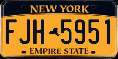 NY license plate FJH5951