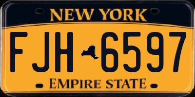 NY license plate FJH6597