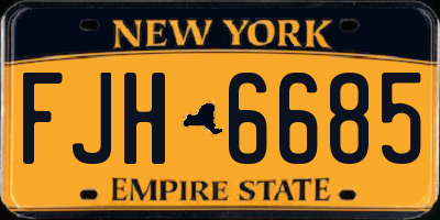 NY license plate FJH6685