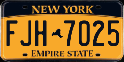 NY license plate FJH7025