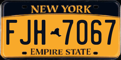 NY license plate FJH7067