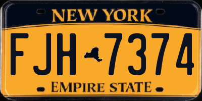 NY license plate FJH7374