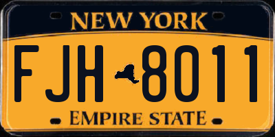 NY license plate FJH8011