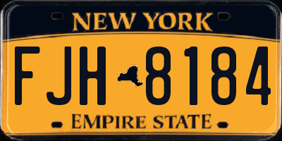 NY license plate FJH8184