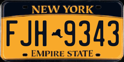 NY license plate FJH9343