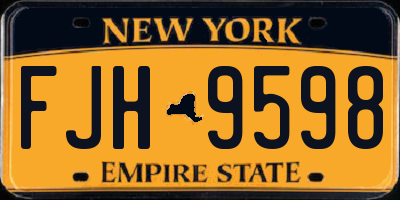 NY license plate FJH9598