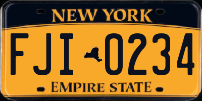 NY license plate FJI0234