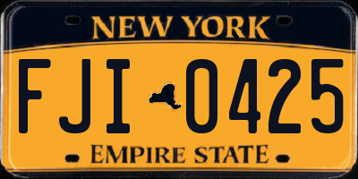 NY license plate FJI0425