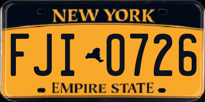 NY license plate FJI0726