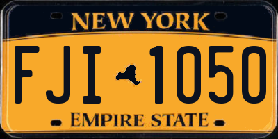 NY license plate FJI1050