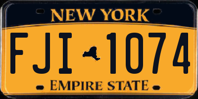 NY license plate FJI1074