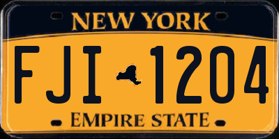 NY license plate FJI1204