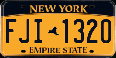 NY license plate FJI1320