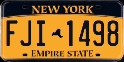 NY license plate FJI1498