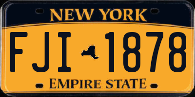 NY license plate FJI1878