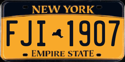 NY license plate FJI1907