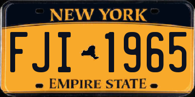 NY license plate FJI1965