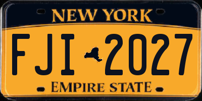 NY license plate FJI2027