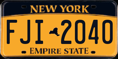 NY license plate FJI2040