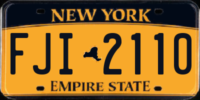 NY license plate FJI2110