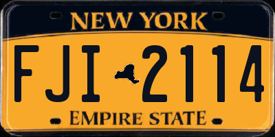 NY license plate FJI2114