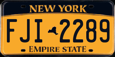 NY license plate FJI2289